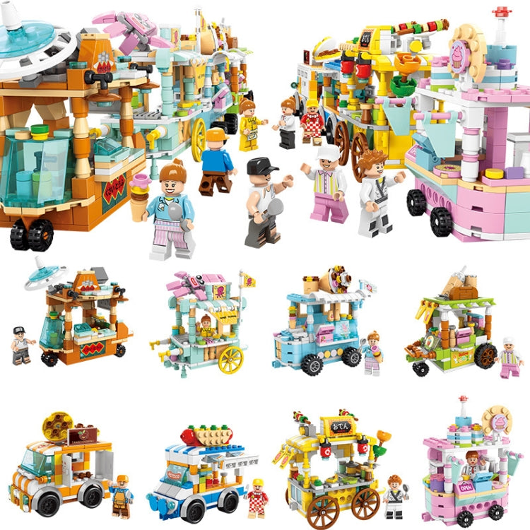 LELE BROTHER Children Assembling Mini City Street Scene Building Blocks, Style: 8613-3 Ice Cream - Building Blocks by LELE BROTHER | Online Shopping UK | buy2fix