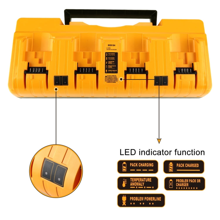 DCB104 Portable Fast Charger 12V-20V Electric Tool Lithium Battery Charger, For Dewalt DCB127 / DCB200 / DCB205 / DCB206, Plug: US - Electric Saws & Accessories by buy2fix | Online Shopping UK | buy2fix