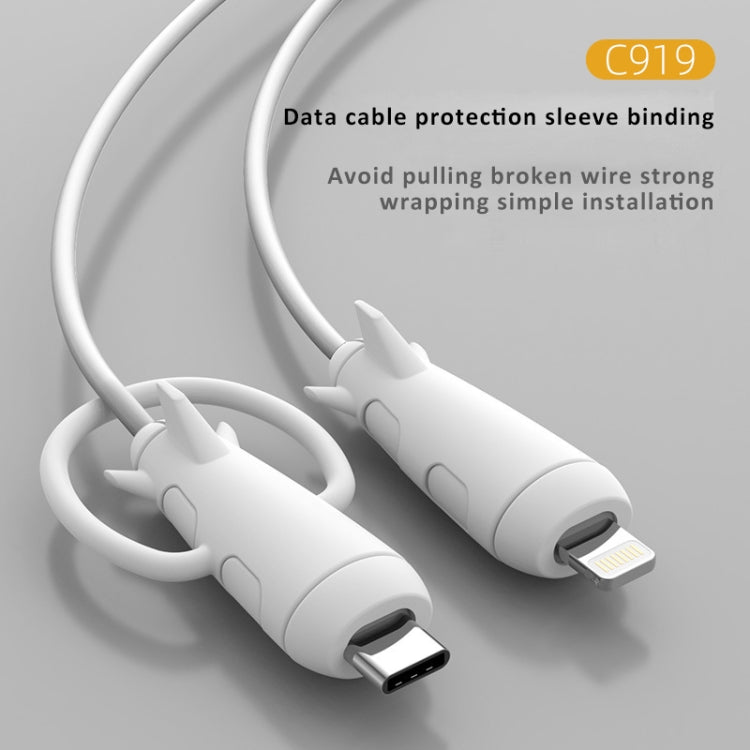 Data Line Protector For IPhone USB Type-C Charger Wire Winder Protection, Spec: Microcephaly +Small Head Band White - Cable Organizer by buy2fix | Online Shopping UK | buy2fix