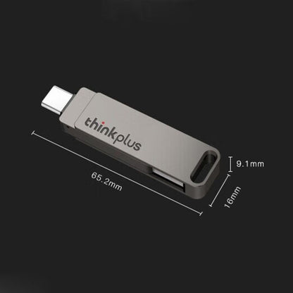 Lenovo Thinkplus MU110 USB3.2+Type-C Dual Interface Rotation Flash Drive, Size: 32GB(Grey) - USB Flash Drives by Lenovo | Online Shopping UK | buy2fix