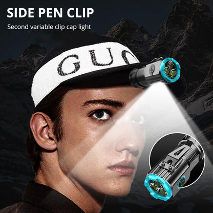 Mini Outdoor Dual Light Source Magnetic Hat Clip Multifunctional Portable Flashlight(without Battery) - Mini Flashlight by buy2fix | Online Shopping UK | buy2fix