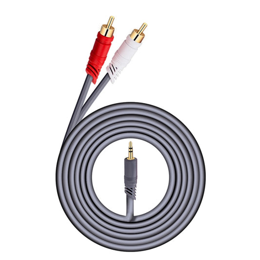 JINGHUA 3.5mm To 2RCA Audio Cable Game Console Outdoor Audio Connection Cable, Size: 3m(Grey) - RCA Cable by JINGHUA | Online Shopping UK | buy2fix