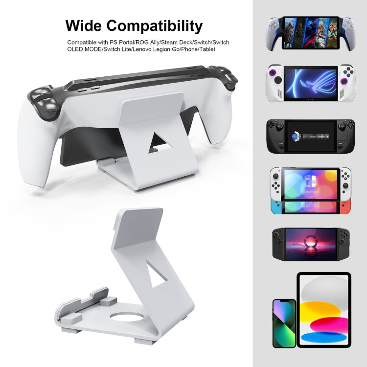 JYS Game Console Desktop Stand For PS Portal / Steam Deck / ROG Ally / Switch / Mobile Phones(White) - Holder by JYS | Online Shopping UK | buy2fix