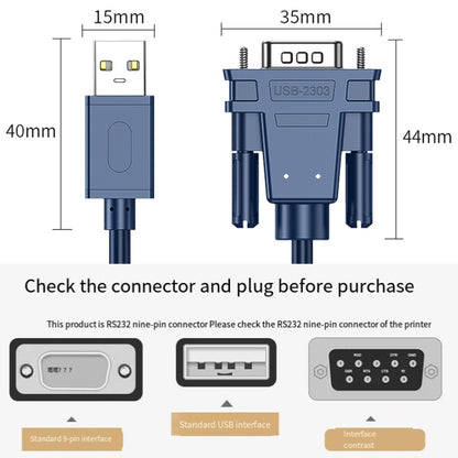 JINGHUA USB To RS232 Serial Cable DB9 Pin COM Port Computer Converter, Length: 1.2m - RS485 / RS232 Series by JINGHUA | Online Shopping UK | buy2fix