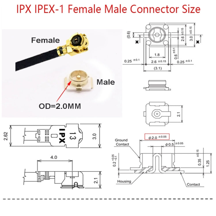 1 In 4 IPX To RPSMAK RG178 Pigtail WIFI Antenna Extension Cable Jumper(15cm) - Connectors by buy2fix | Online Shopping UK | buy2fix