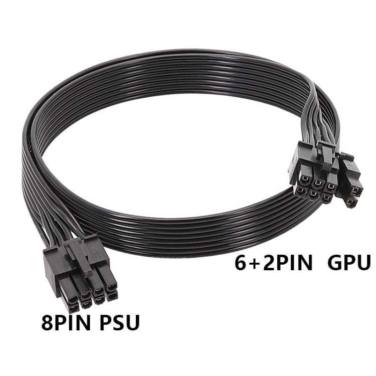 60cm For Corsair 18AWG Flat Cable Power Module Cable Graphics Card Module Cable 8Pin To 8Pin 6+2(Block Type) - Power Cord by buy2fix | Online Shopping UK | buy2fix