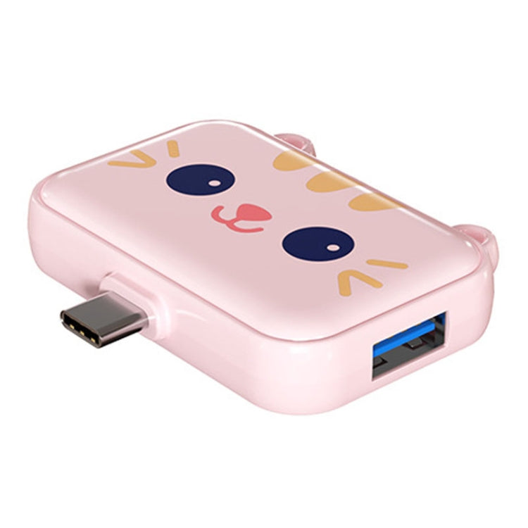 3 In 1 Type-C Docking Station USB Hub For iPad / Phone Docking Station, Port: 3C USB3.0+USB2.0 x 2 Pink - USB HUB by buy2fix | Online Shopping UK | buy2fix