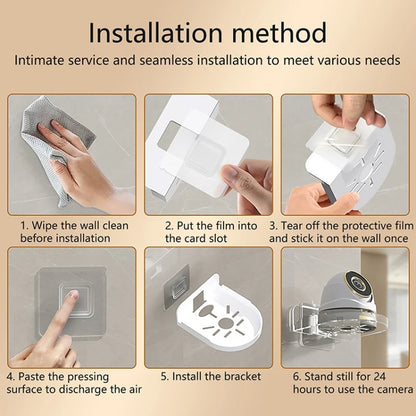 Traceless Wall Mounted Camera Bracket Home No-Punch Surveillance Rack Router Shelf(Transparent) - Mounting Bracket by buy2fix | Online Shopping UK | buy2fix
