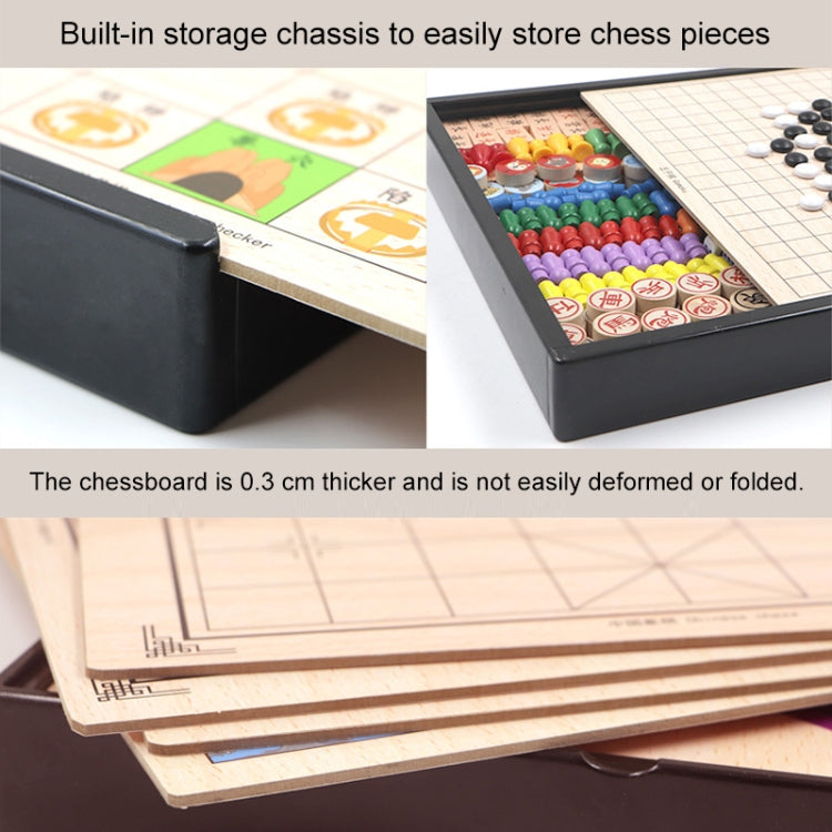 4 in 1 C Model  Wooden Multifunctional Parent-Child Interactive Children Educational Chessboard Toy Set - Table Games by buy2fix | Online Shopping UK | buy2fix