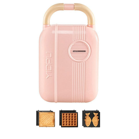 4 In 1 YIDPU Multifunctional Family Breakfast Maker Light Diet Sandwich Waffle Baker, CN Plug(Pink) - Bulit-in Ovens & Accessories by YIDPU | Online Shopping UK | buy2fix