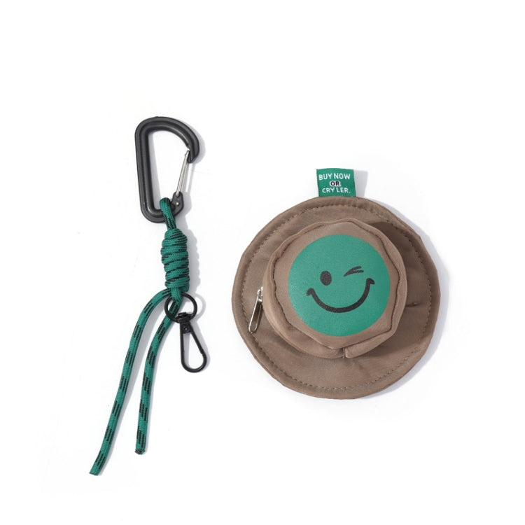 Portable Fisherman Hat Bag Coin Key Pouch Mini Bag Hanger, Color: Khaki Smiley Face - Wallets by buy2fix | Online Shopping UK | buy2fix