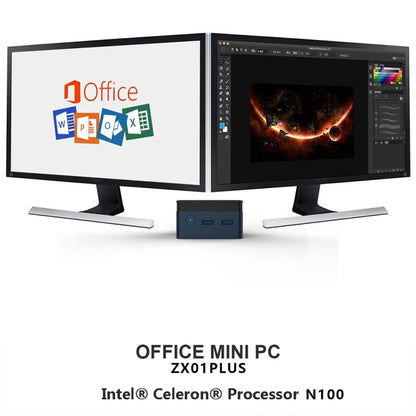 N100/DDR5 12th AlderLake-N100 Dual 4K60Hz Office And Home Mini PC, Spec: 12G+0 /US Plug - Windows Mini PCs by buy2fix | Online Shopping UK | buy2fix