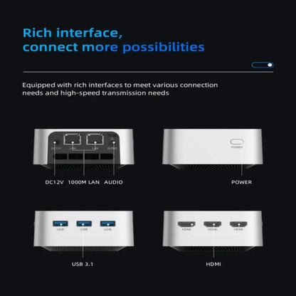 T8Plus Alder Lake-N100 4K Dual Band WIFI Bluetooth Office Game Portable Mini PC, Spec: 16G 128G EU Plug - Windows Mini PCs by buy2fix | Online Shopping UK | buy2fix