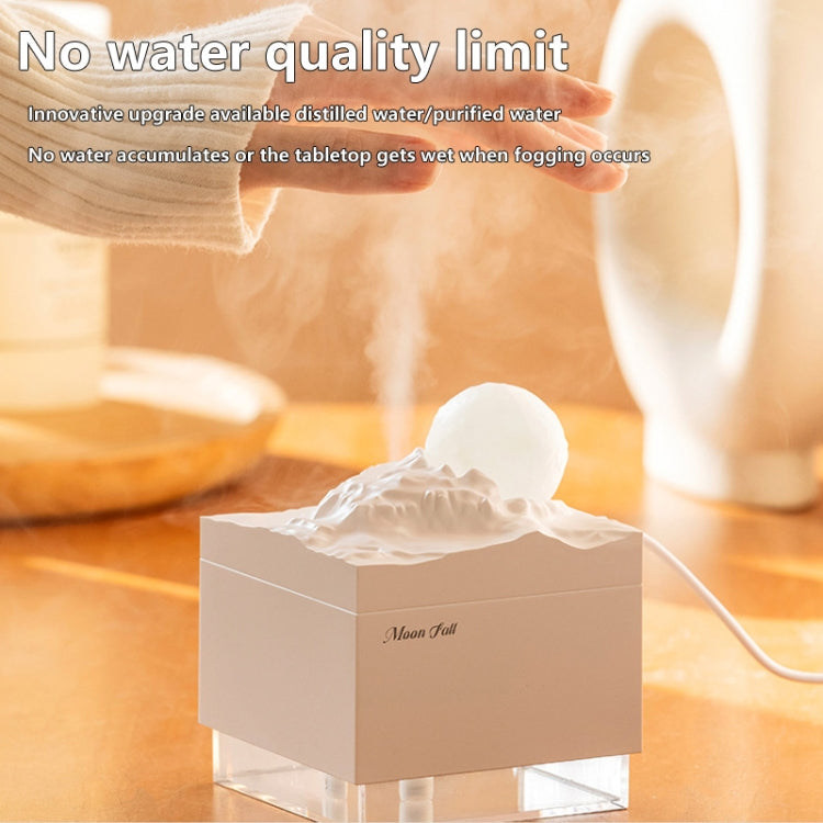 Moon Meteorite Mini Humidifier With Colorful Night Light(White) - Air Purifiers & Accessories by buy2fix | Online Shopping UK | buy2fix