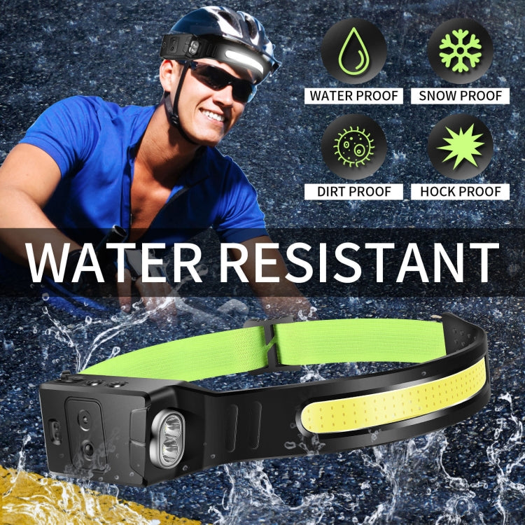 Fluorescent Belt Sensor Headlight Outdoor Running and Cycling Head Torch(White+Yellow Light) - Headlamp by buy2fix | Online Shopping UK | buy2fix