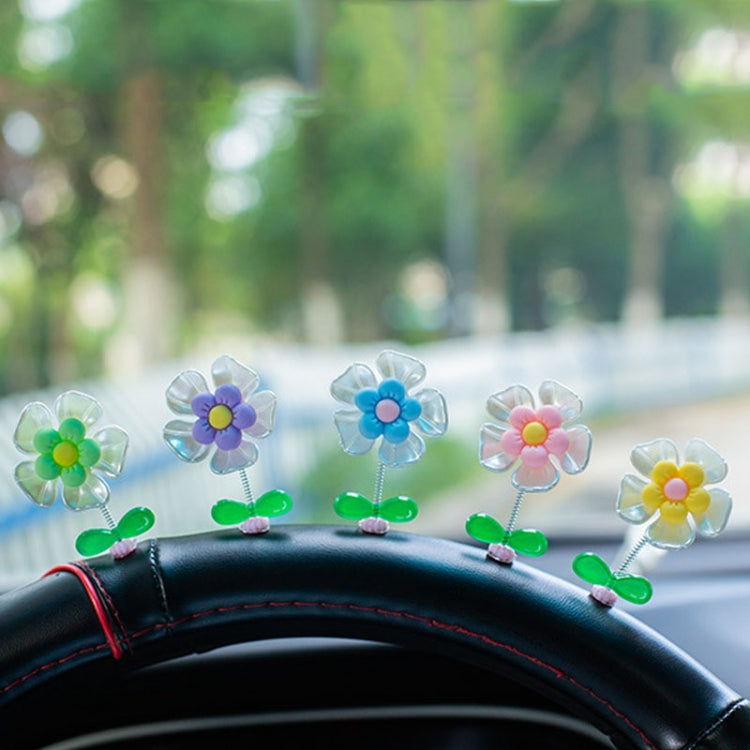 5pcs /Set Cute Cartoon Flower Car Shaking Ornament Car Dashboard Decoration, Style: Transparent - Ornaments by buy2fix | Online Shopping UK | buy2fix