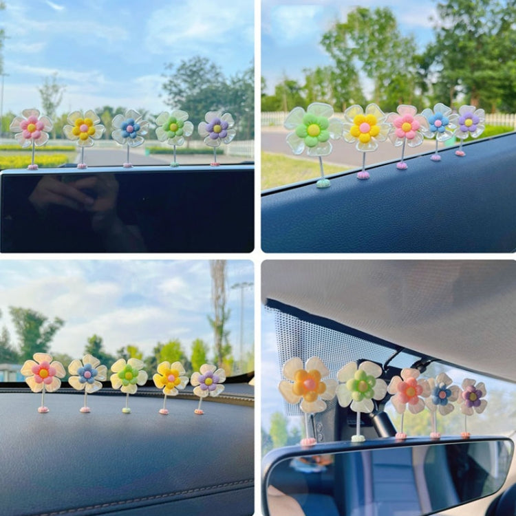 5pcs /Set Cute Cartoon Flower Car Shaking Ornament Car Dashboard Decoration, Style: Dark Color - Ornaments by buy2fix | Online Shopping UK | buy2fix