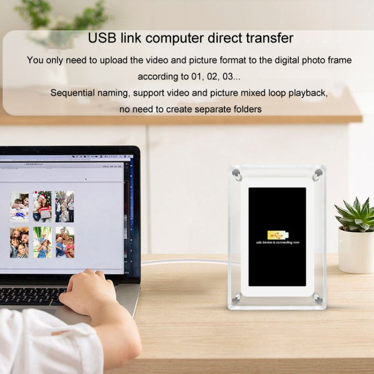 7 Inch Acrylic HD Digital Photo Frame Desktop Smart Motion Video Player Ornament(EU Plug) - 1.5-7.0 inch by buy2fix | Online Shopping UK | buy2fix