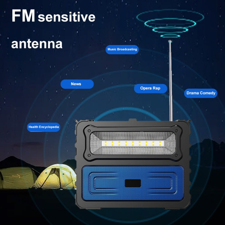 DV-690 Dual LED Light Solar Wireless Bluetooth Speaker Outdoor Camping FM Radio(Red) - Radio Player by buy2fix | Online Shopping UK | buy2fix