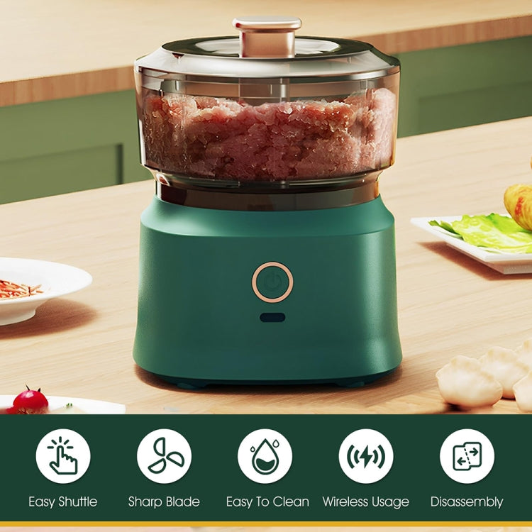 JRQ-01 Home Wireless Electric Meat Grinder Kitchen Garlic Pounder, Size: Long-press(Green) - Stirrer & Squeezer by buy2fix | Online Shopping UK | buy2fix