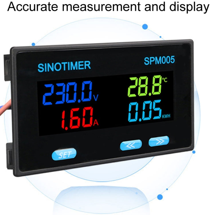 SINOTIMER SPM005 AC Digital Display Voltage Current Power Electricity Multifunctional Monitoring Meter, Specification: 200A - Current & Voltage Tester by SINOTIMER | Online Shopping UK | buy2fix