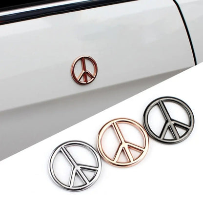 Car Anti-War Peace Sign Three-Dimensional Metal Stickers, Color: Silver - 3D Metal Sticker by buy2fix | Online Shopping UK | buy2fix