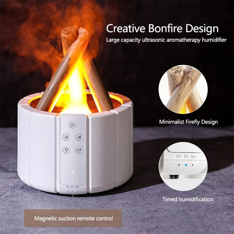 Bonfire Shaped Remote Control Aroma Diffuser Desktop Flame Humidifier, Color: Black - Air Purifiers & Accessories by buy2fix | Online Shopping UK | buy2fix