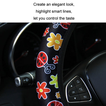 Car Steering Wheel Cover Printed Cloth Without Inner Elastic Band Cover, Pattern: Five Star Flower Red - Seat Accessories by buy2fix | Online Shopping UK | buy2fix