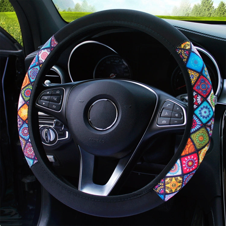 Color-blocked Neoprene Elastic Steering Wheel Cover Without Inner Ring(Random Pattern Delivery) - Steering Wheel Accessories by buy2fix | Online Shopping UK | buy2fix