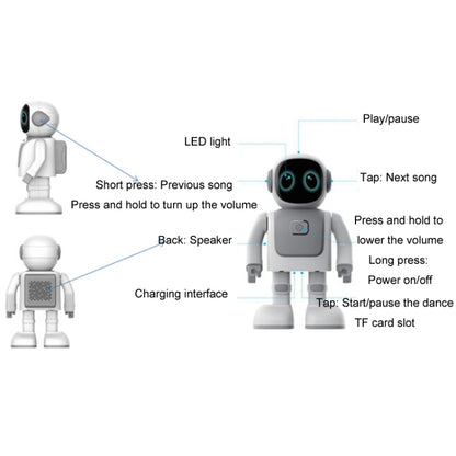 APP Intelligent Programming Astronaut Bluetooth Audio Dancing Robot(Silver Gray) - RC Robots by buy2fix | Online Shopping UK | buy2fix