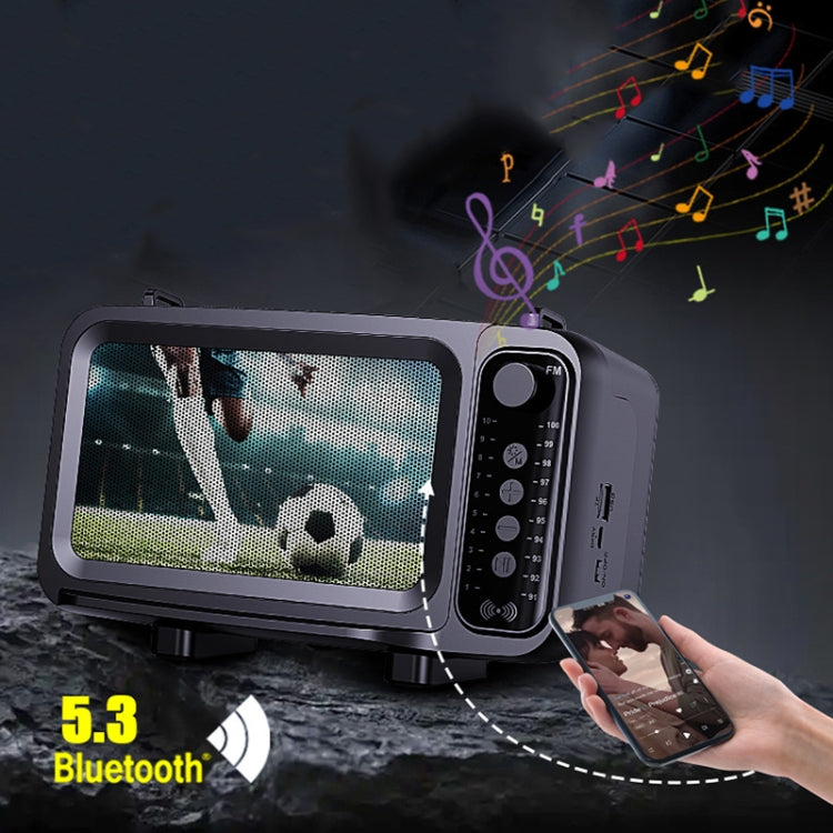 DV-666 Desktop Portable Solar Bluetooth Speaker Card FM Radio With Flashlight(Football) - Radio Player by buy2fix | Online Shopping UK | buy2fix