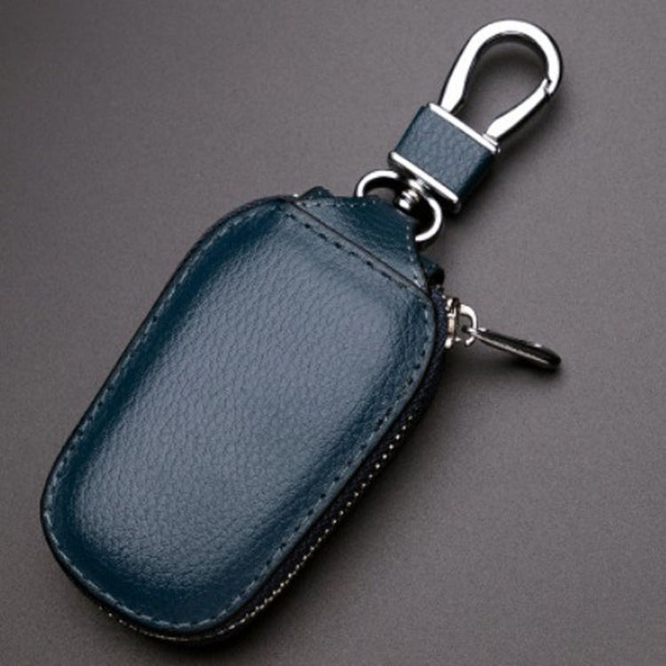 Leather Men Multifunctional Car Key Bag Large Capacity Universal Waist Hanging Key Storage Bag(Blue) - Car Key Cases by buy2fix | Online Shopping UK | buy2fix