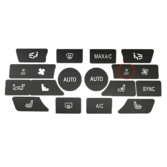 For BMW 5 Series/7 Series/X5/C6/F10/F01/F15 Air Conditioning Button Repair Sticker, Style: C 16pcs With OFF - Decorative Sticker by buy2fix | Online Shopping UK | buy2fix