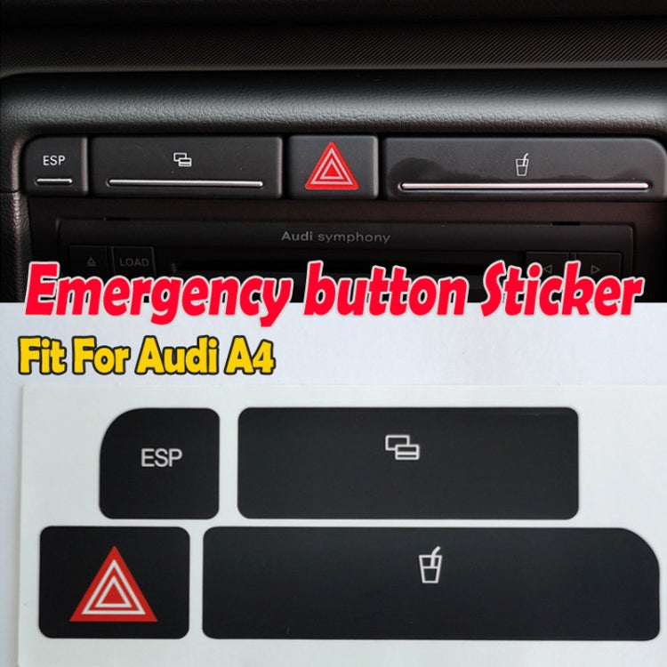 For Audi A4 Emergency/Double Flash Button Cup Holder Button Repair Sticker, Left-Hand Drive Only(With Card Box) - Decorative Sticker by buy2fix | Online Shopping UK | buy2fix