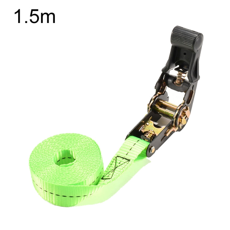 Motorcycle Ratchet Tensioner Cargo Bundling And Luggage Fixing Straps, Specification: Fluorescent Green 1.5m - Towing Bars by buy2fix | Online Shopping UK | buy2fix