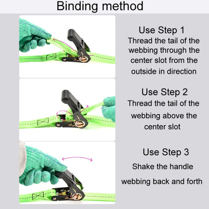 Motorcycle Ratchet Tensioner Cargo Bundling And Luggage Fixing Straps, Specification: Fluorescent Green 2m - Towing Bars by buy2fix | Online Shopping UK | buy2fix