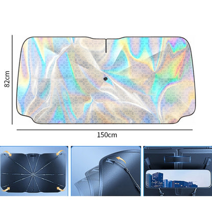 145x80cm Car Front Windshield Sun Protection Laser Sunshade Blinds, Style: Pull Tab Parasol - Window Foils & Solar Protection by buy2fix | Online Shopping UK | buy2fix