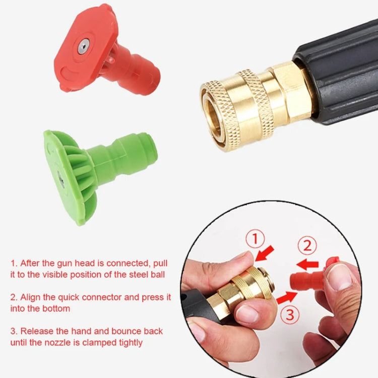 High-pressure Car Washer Nozzle Fan-shaped 1/4 Quick Plug Connector Water Rifle Parts, Specification: 0 Degree (1.1 Nozzle) - Car Washer & Accessories by buy2fix | Online Shopping UK | buy2fix