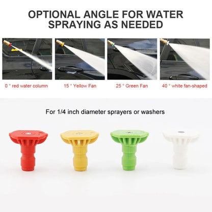 High-pressure Car Washer Nozzle Fan-shaped 1/4 Quick Plug Connector Water Rifle Parts, Specification: 15 Degree (1.1 Nozzle) - Car Washer & Accessories by buy2fix | Online Shopping UK | buy2fix