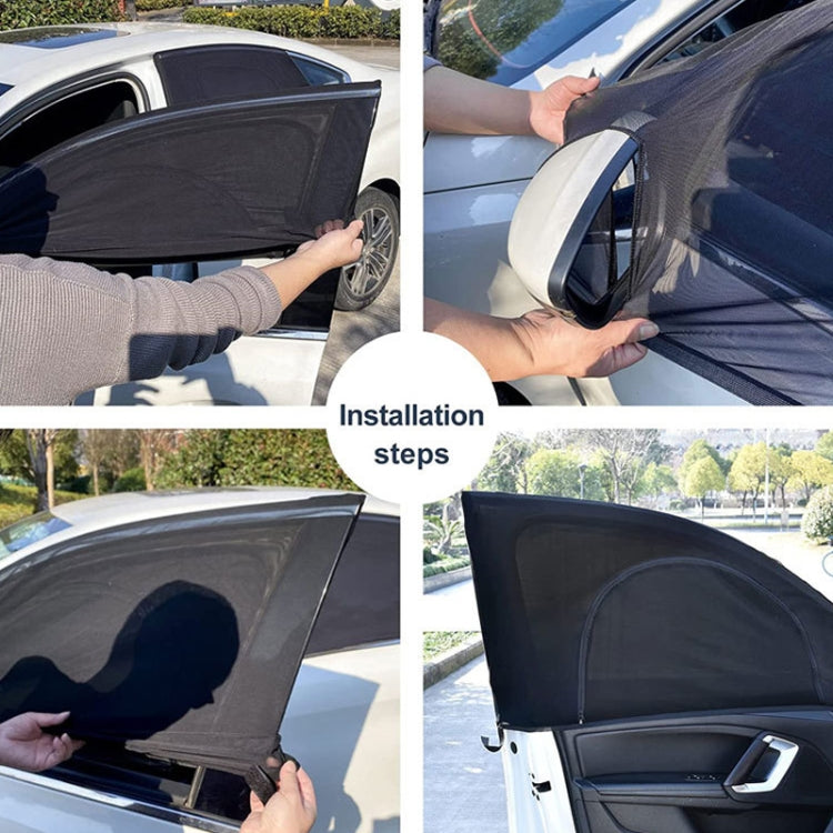 Car Sun Protection Anti-mosquito Window Zipper Sunshade(Rear Window (Left+Right)) - Window Foils & Solar Protection by buy2fix | Online Shopping UK | buy2fix