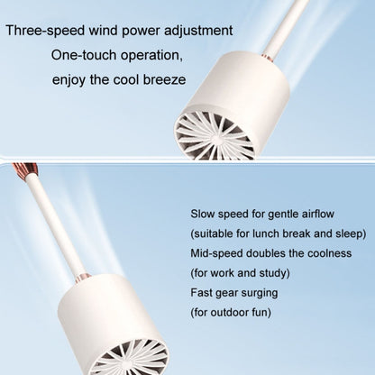 Portable Hanging Neck Fan USB Charging Long Life Outdoor Small Fan(White) - Electric Fans by buy2fix | Online Shopping UK | buy2fix