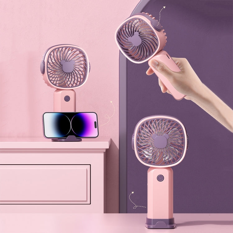 Handheld Portable Mini Multifunctional Fan With Phone Holder Function, Color: Pink Purple no Battery - Electric Fans by buy2fix | Online Shopping UK | buy2fix