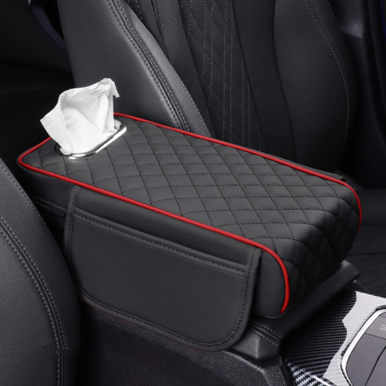 Car Armrest Box Booster Pad Widened Interior Tissue Box, Color: Black Red - Stowing Tidying by buy2fix | Online Shopping UK | buy2fix