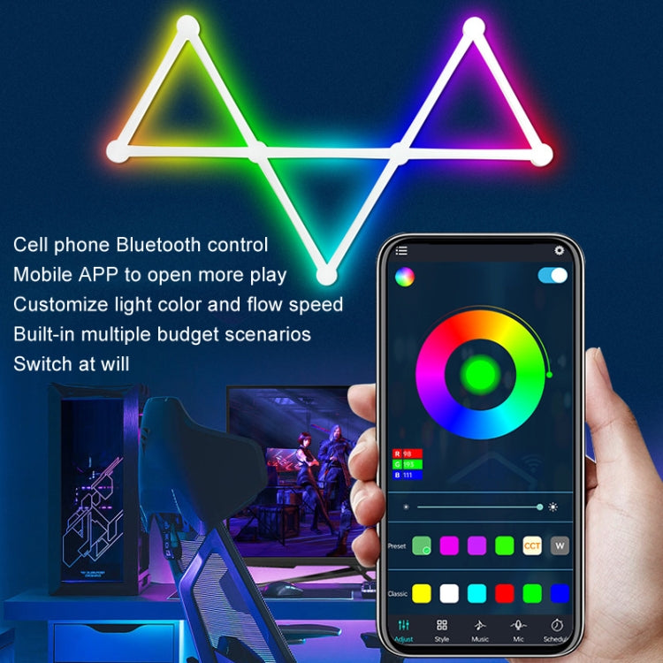 JSK-P22 5V Bluetooth RGB Stitching Light E-Sports Atmosphere Decorative Lamp, Style: 9 Sections+USB To DC Line+US Plug(White) - Novelty Lighting by buy2fix | Online Shopping UK | buy2fix