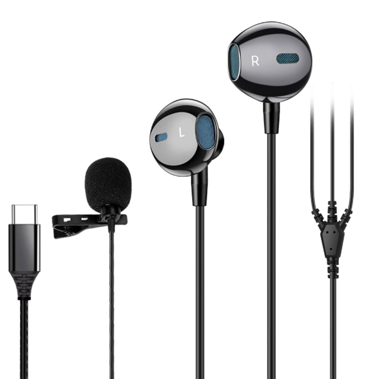 In-ear Wired Earphone Computer Subwoofer Singing Game Monitor Earphone, Interface: Type-C Black - Type-C Earphone by buy2fix | Online Shopping UK | buy2fix