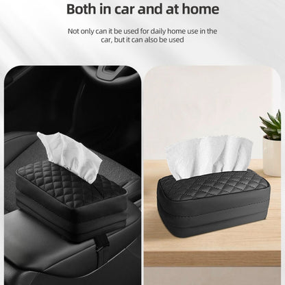 Car Sun Visor Armrest Box Back Hanging Tissue Box(Brown) - Tissue Boxes by buy2fix | Online Shopping UK | buy2fix