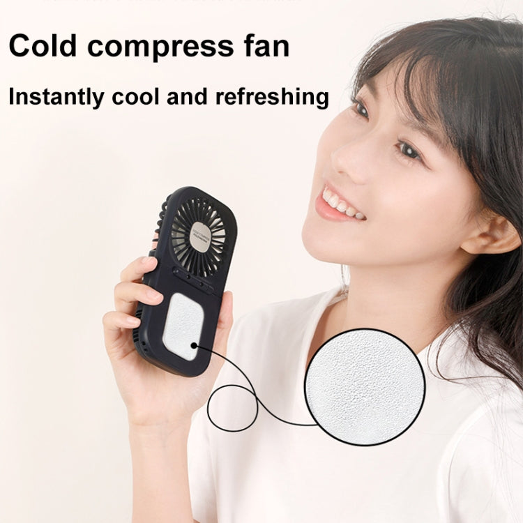 USB Charging Folding Outdoor Handheld Mini Cold Compress Fan Desktop Cooling Fan(Navy Blue) - Electric Fans by buy2fix | Online Shopping UK | buy2fix