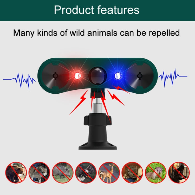 N911W Solar Powered Mouse Repeller Alarm Infrared Sensor Animal Repellent(Green) - Outdoor Insect Repellent by buy2fix | Online Shopping UK | buy2fix