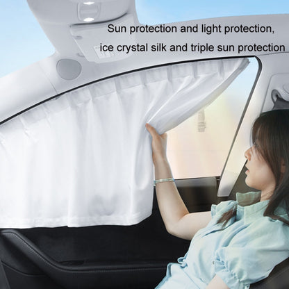 For Tesla Model Y 4pcs White Car Side Window Privacy Sun Protection Curtain - Window Foils & Solar Protection by buy2fix | Online Shopping UK | buy2fix