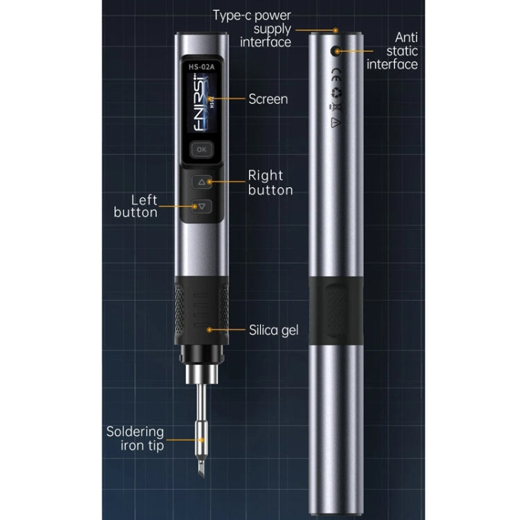 FNIRSI Portable Constant Temperature Soldering Iron Set, Model: HS-02B Upgrade 3 Head+C2C Line+100W US Plug+EU Adapter - Soldering Iron Set by FNIRSI | Online Shopping UK | buy2fix